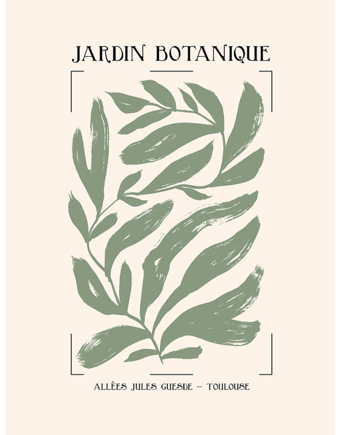 Affiche Jardin Botanique avec cadre