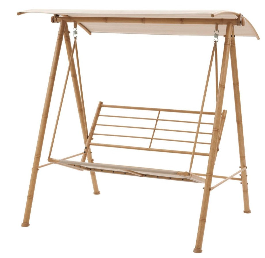 Balencelle de jardin 2 personnes en acier beige