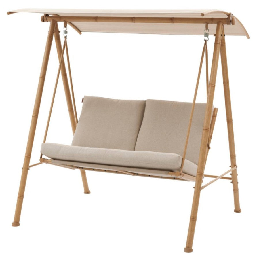 Balencelle de jardin 2 personnes en acier beige