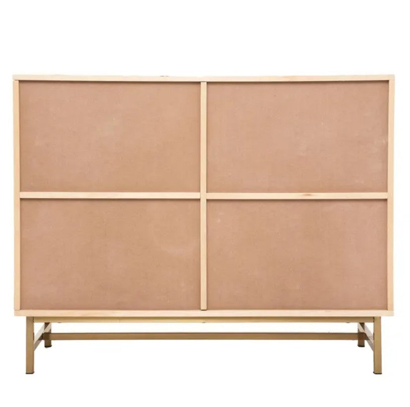 Buffet avec 2 portes coulissantes cannage rotin