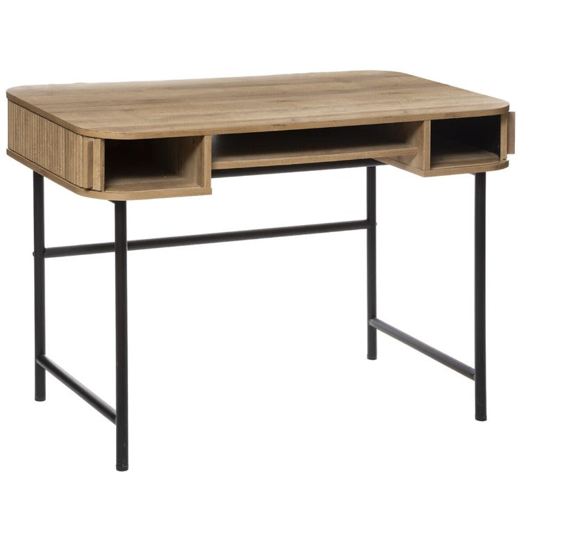 Bureau arrondi 2 portes effet chêne