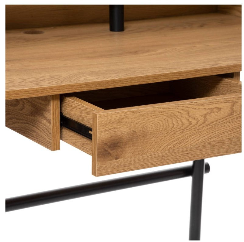 Bureau vintage avec tiroir effet chêne