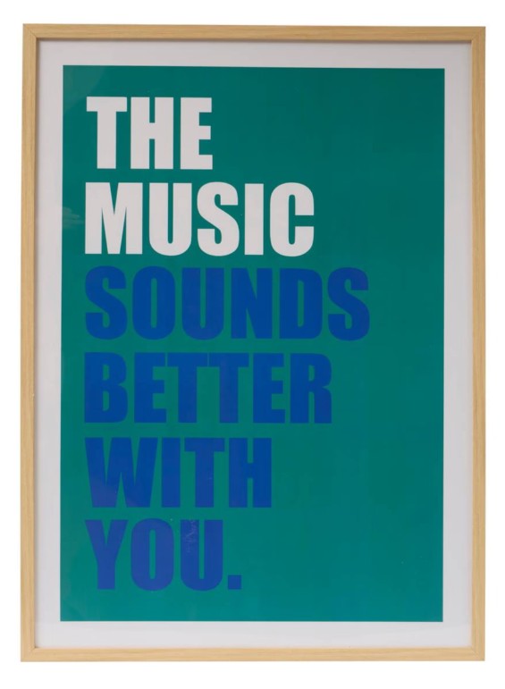 Affiche encadrée music vert cèdre