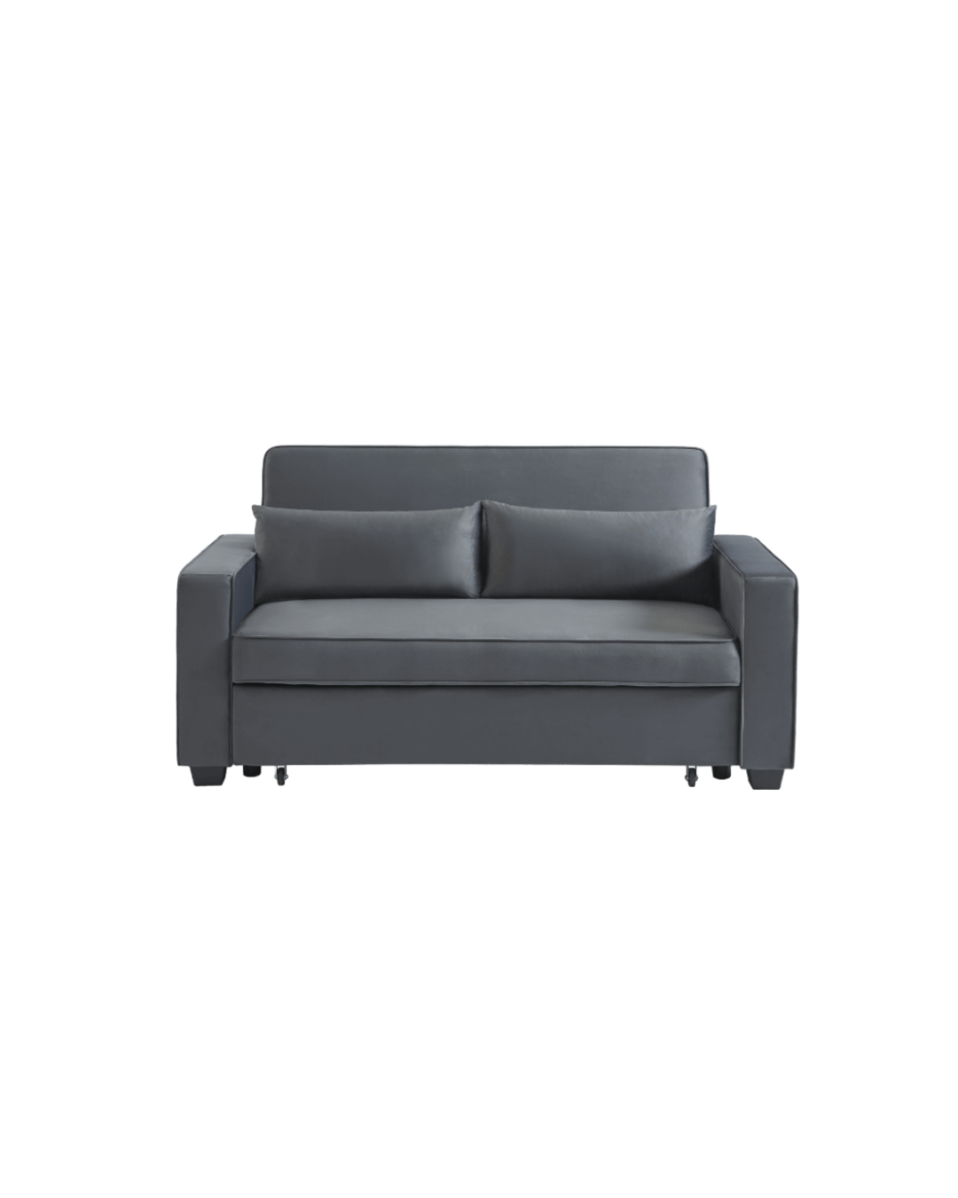 Canapé droit convertible 3 places en velours gris