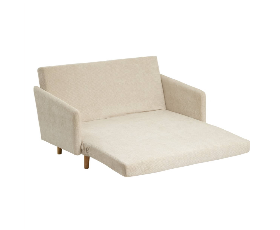 Canapé droit convertible 2 places beige