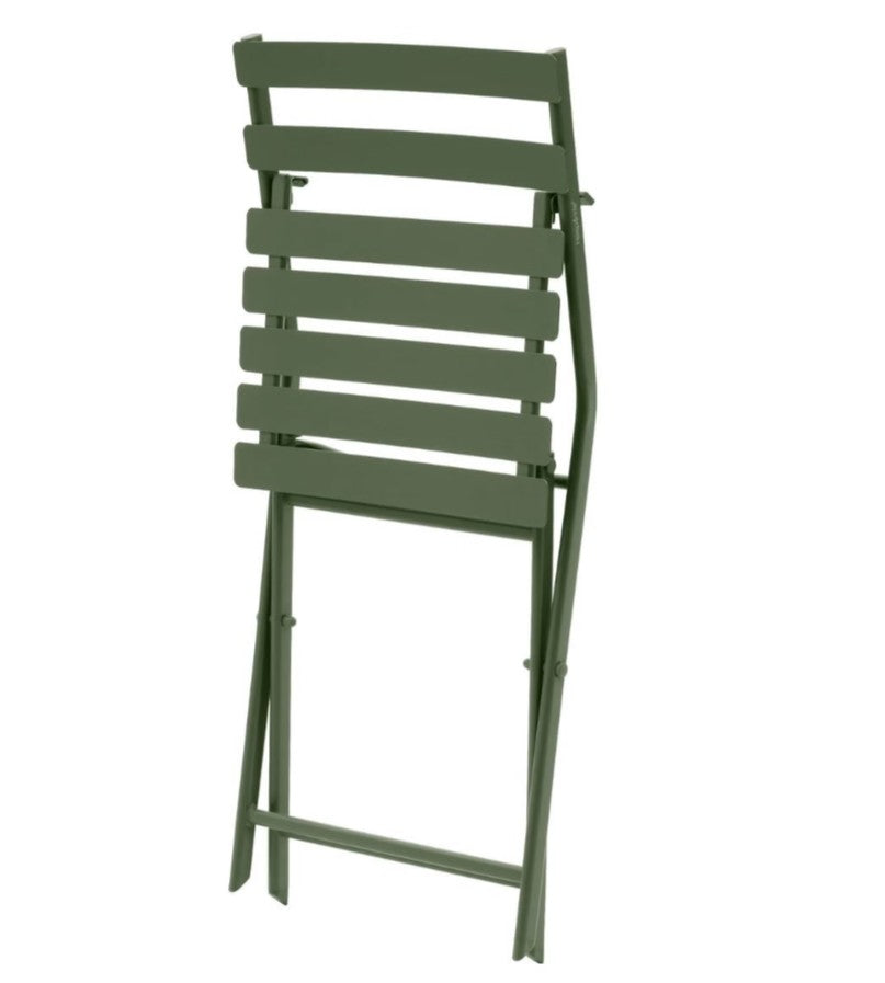 Chaise extérieure pliante en acier verte