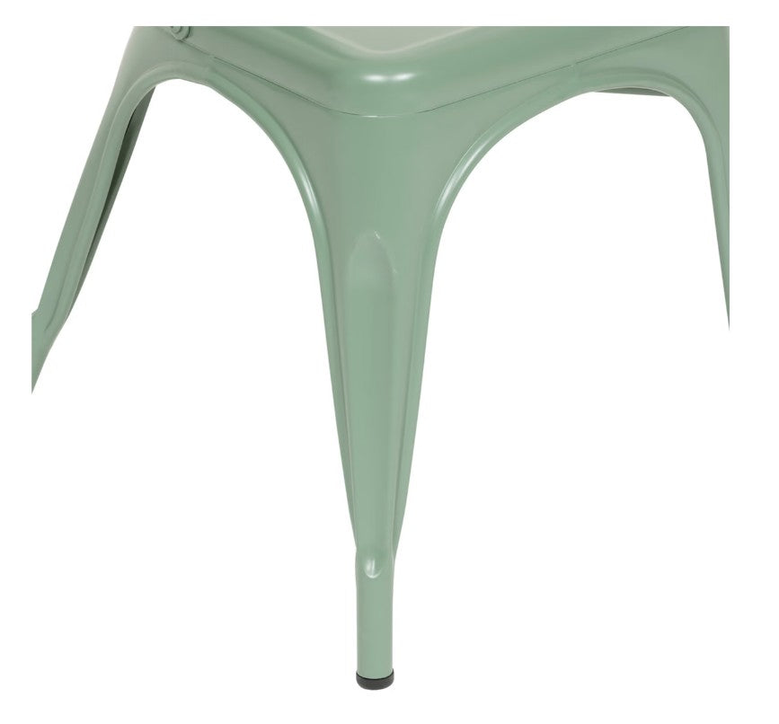 Chaise en métal vert olive