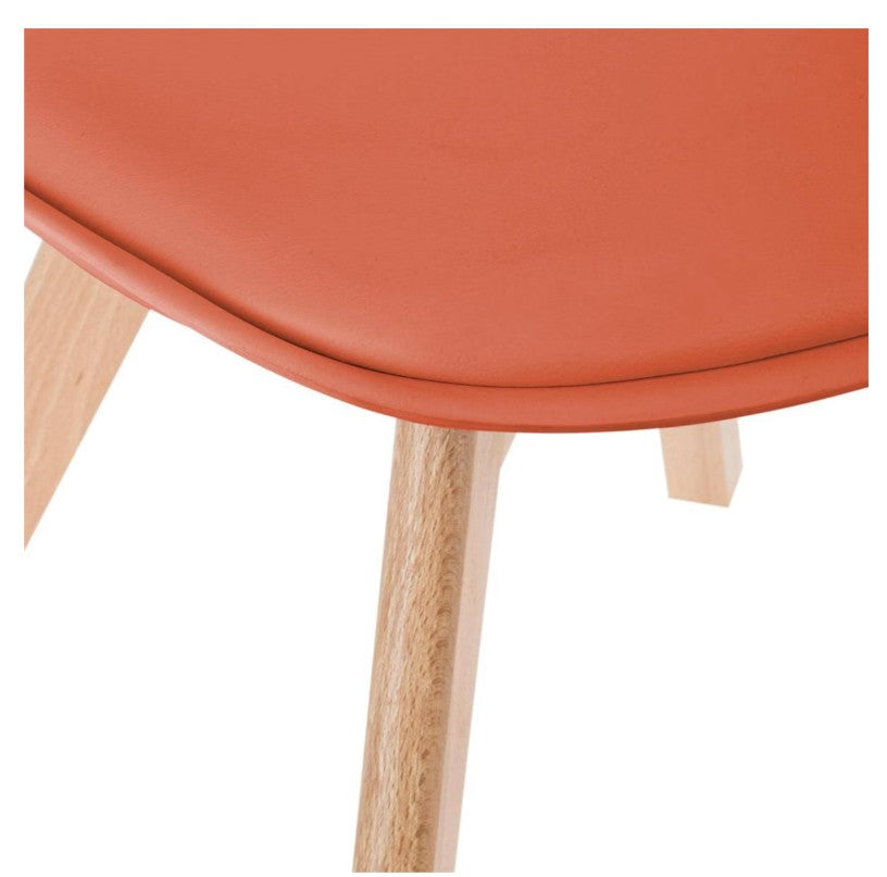 Chaise avec pieds hêtre terracotta
