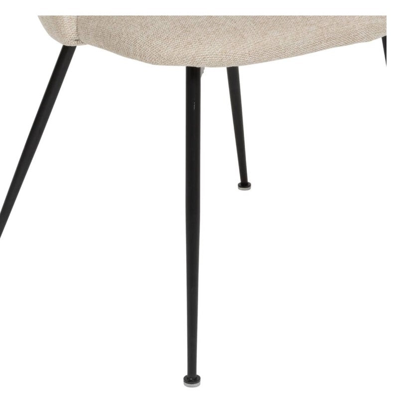 Chaise avec assise arrondie en tissu beige