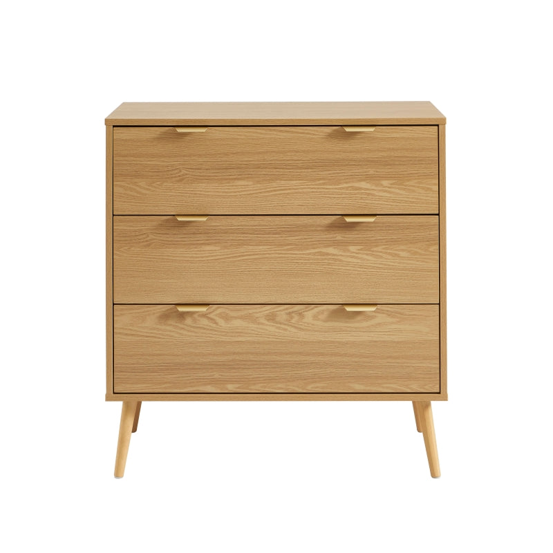 Commode 3 tiroirs effet bois clair