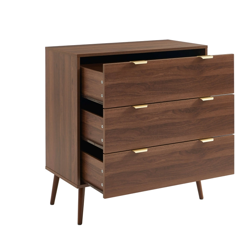 Commode 3 tiroirs effet bois foncé
