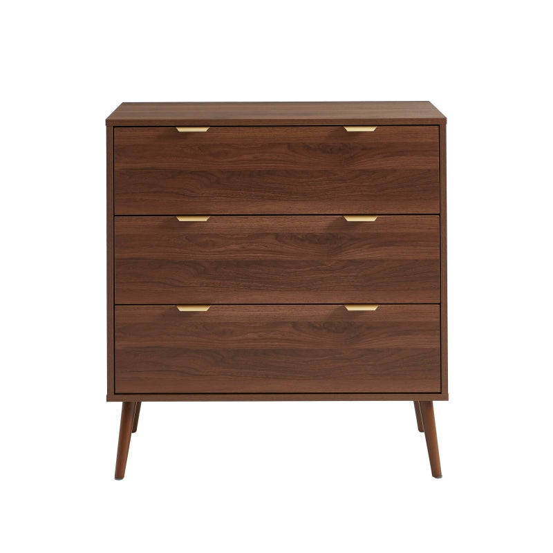 Commode 3 tiroirs effet bois foncé