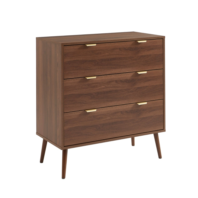 Commode 3 tiroirs effet bois foncé