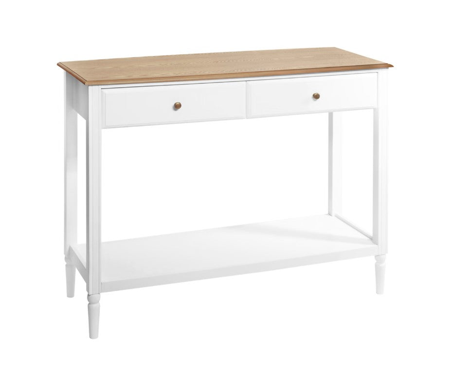 Console avec 2 tiroirs blanche