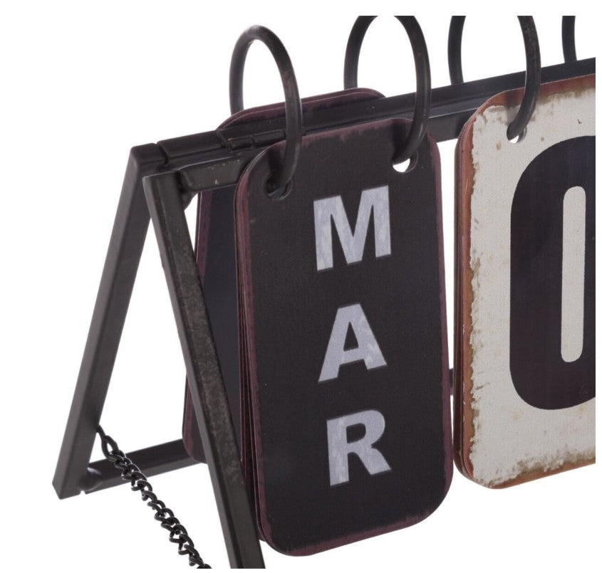 Déco calendrier vintage en métal