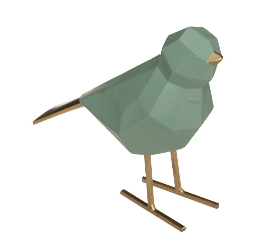 Oiseau origami en résine vert