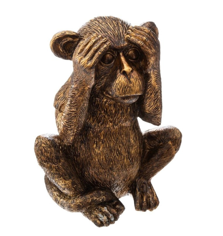 Lot de 3 statuettes de singes doré