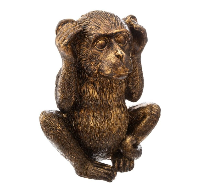 Lot de 3 statuettes de singes doré