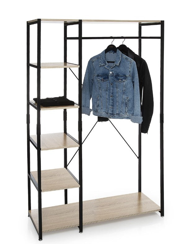 Dressing 4 étagères avec penderie industrielle