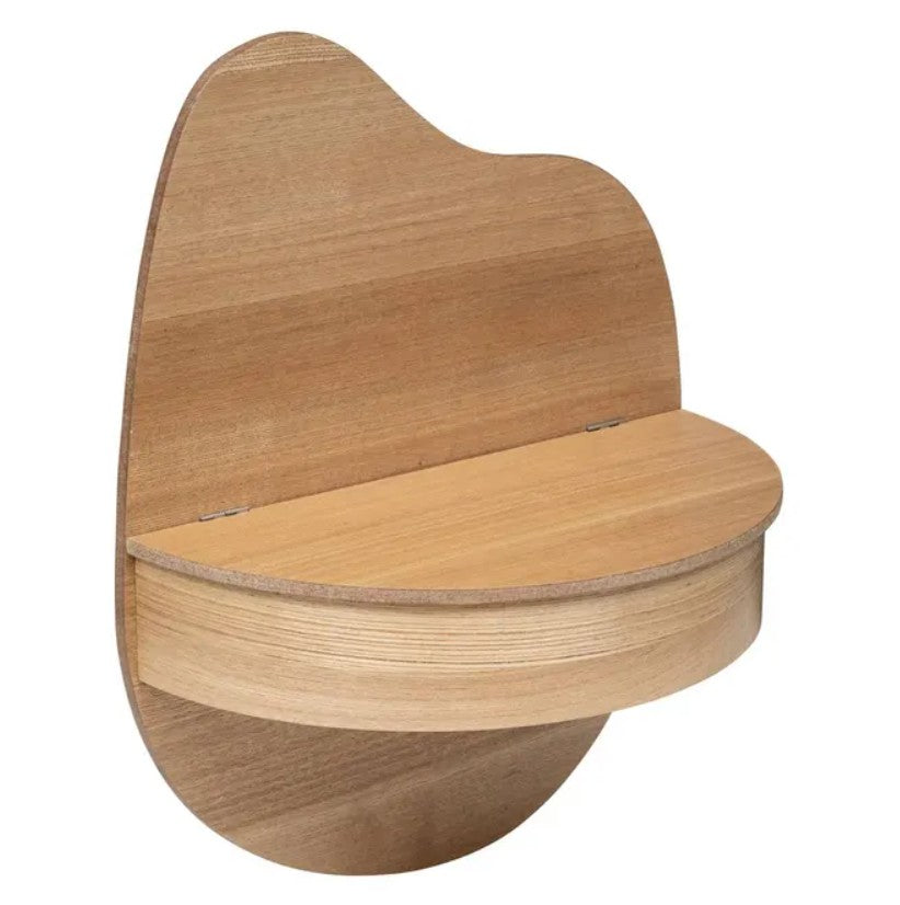 Étagère arrondi avec rangement en bois naturel