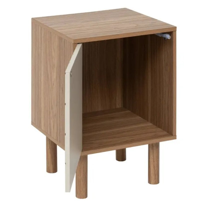 Étagère carré 1 porte bois et motif rayé