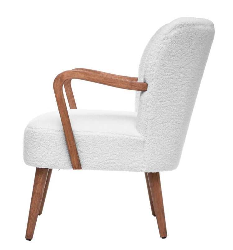 Fauteuil vintage bouclette blanc