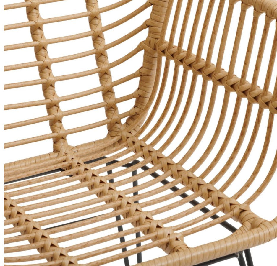 Lot de 2 chaises extérieures effet tressées beige