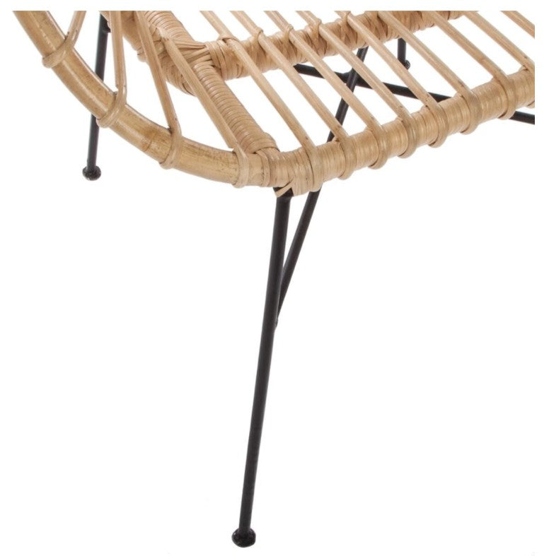 Fauteuil en rotin arrondi