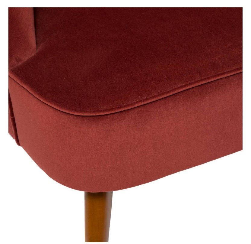 Fauteuil en tissu arrondi terracotta