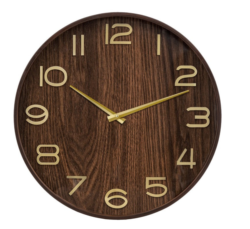 Horloge bois foncé D.55cm
