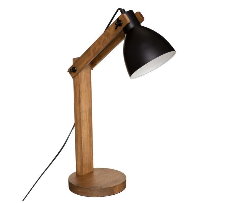 Lampe arc en pin noir