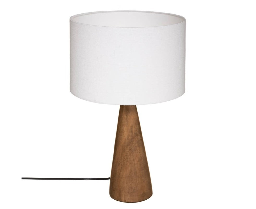 Lampe bois foncé et blanc