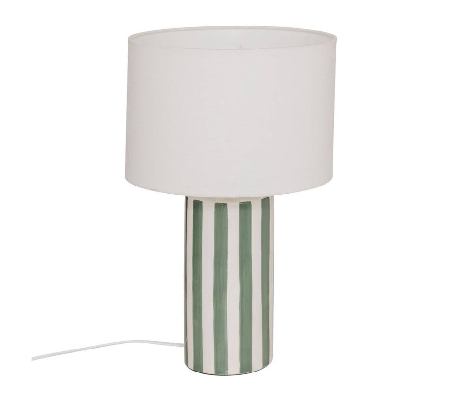 Lampe à rayures vert et blanc