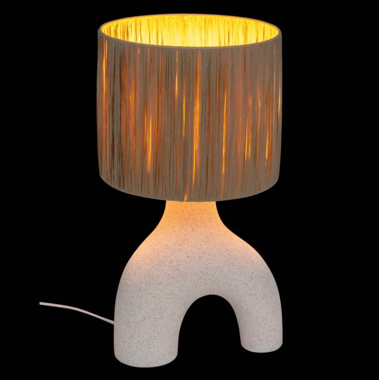 Lampe céramique abat-jour papier
