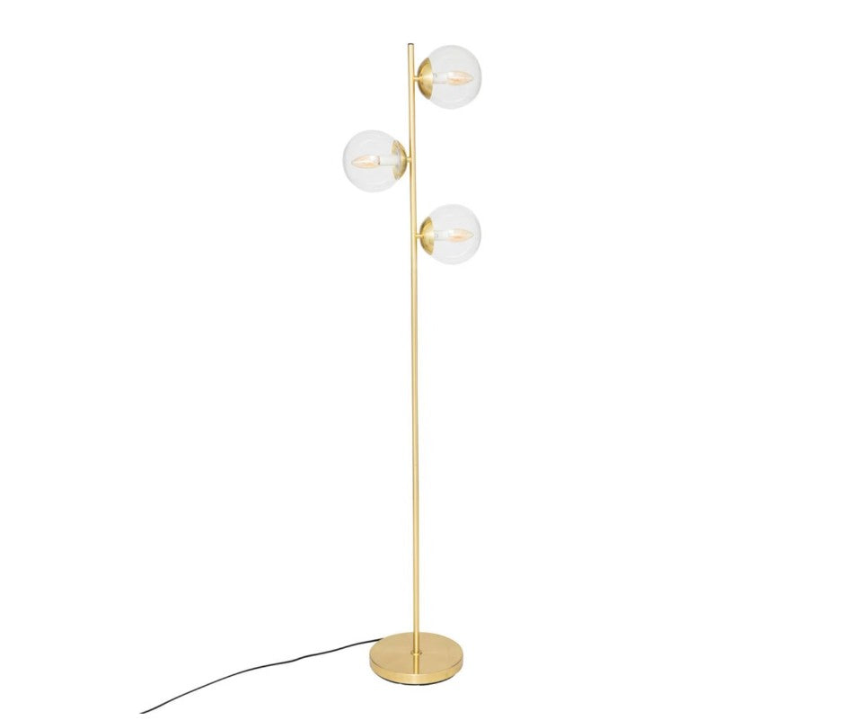Lampadaire droit en métal doré