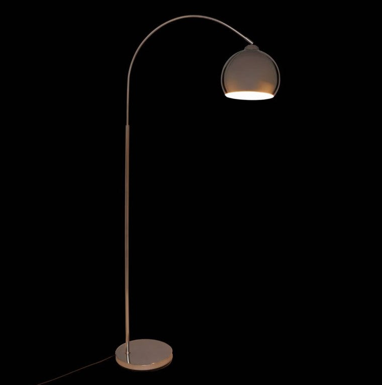 Lampadaire en arc argent