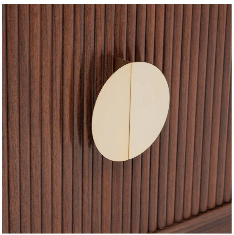 Meuble TV 4 portes bois foncé