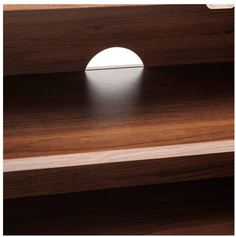 Meuble TV 4 portes bois foncé