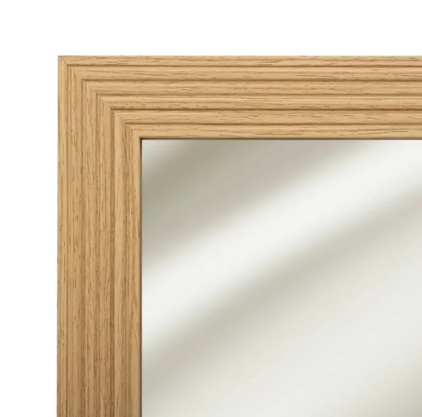 Miroir sur pied rectangle effet tasso beige
