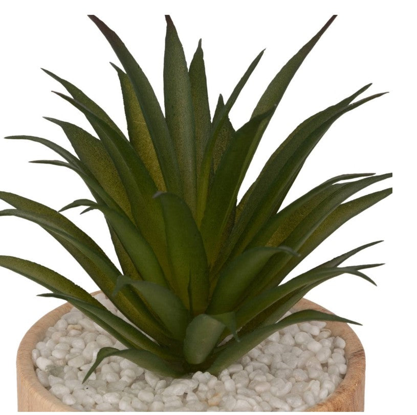 Plante artificielle en pot effet bois beige H.17cm