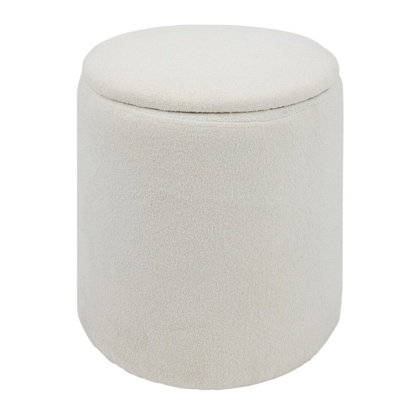Pouf coffre bouclette blanc