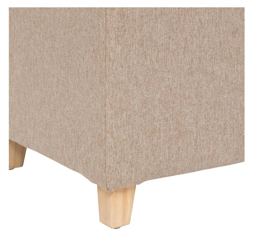 Pouf en tissu chiné beige