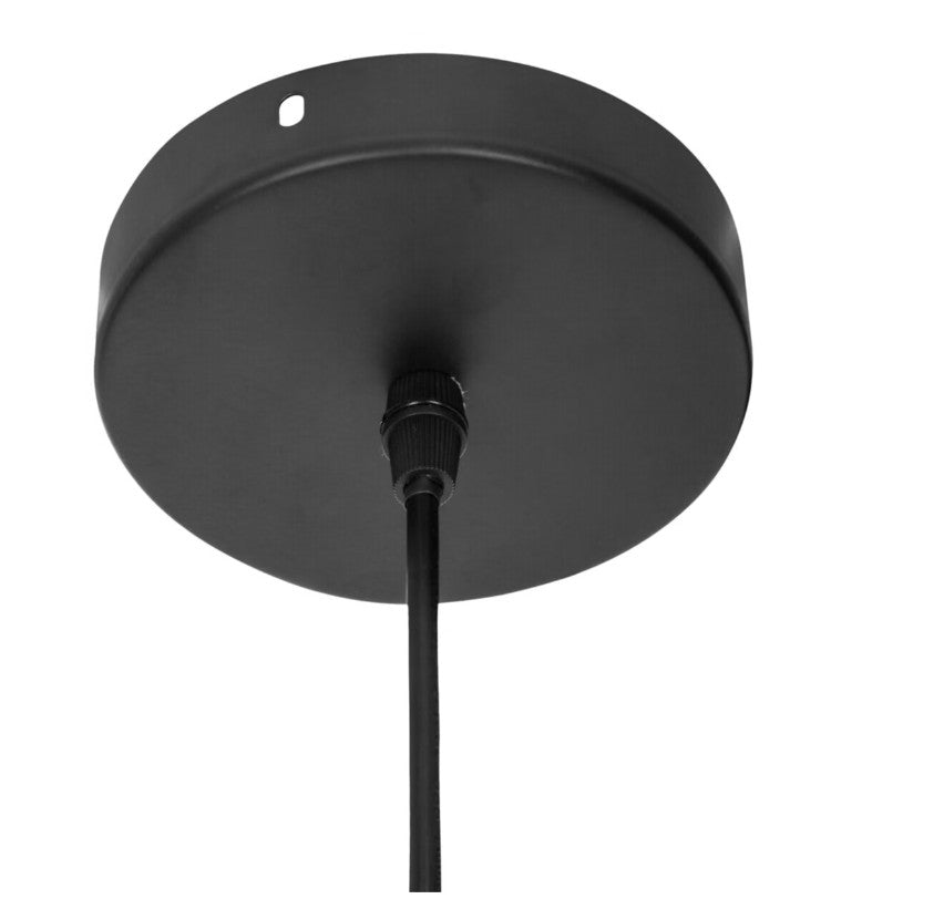 Suspension en métal noir ondulée