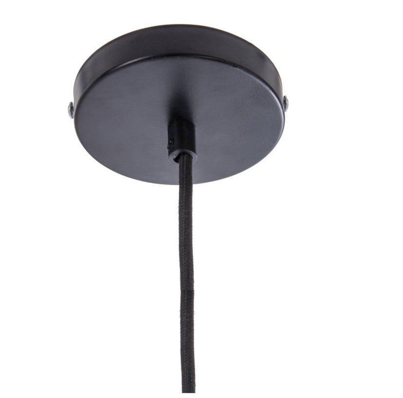Suspension arrondie en bois et métal gris