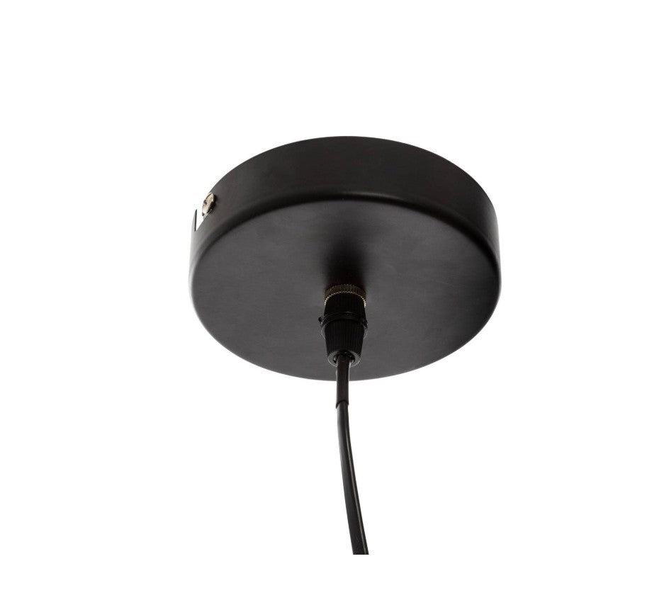 Suspension en métal noir et pin petite ronde