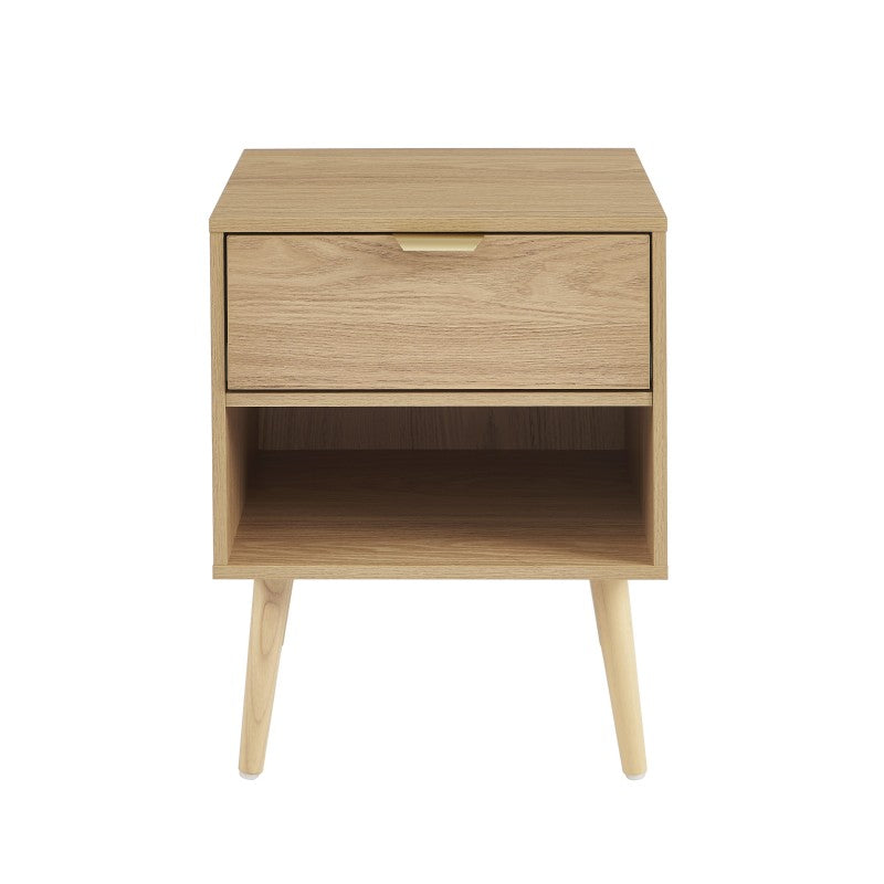 Lot de 2 tables de chevet 1 tiroir effet chêne