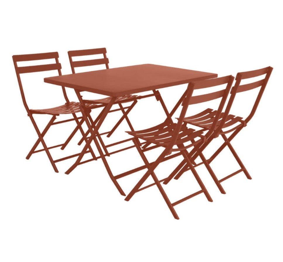 Table extérieure pliante rectangulaire 4 places ambre