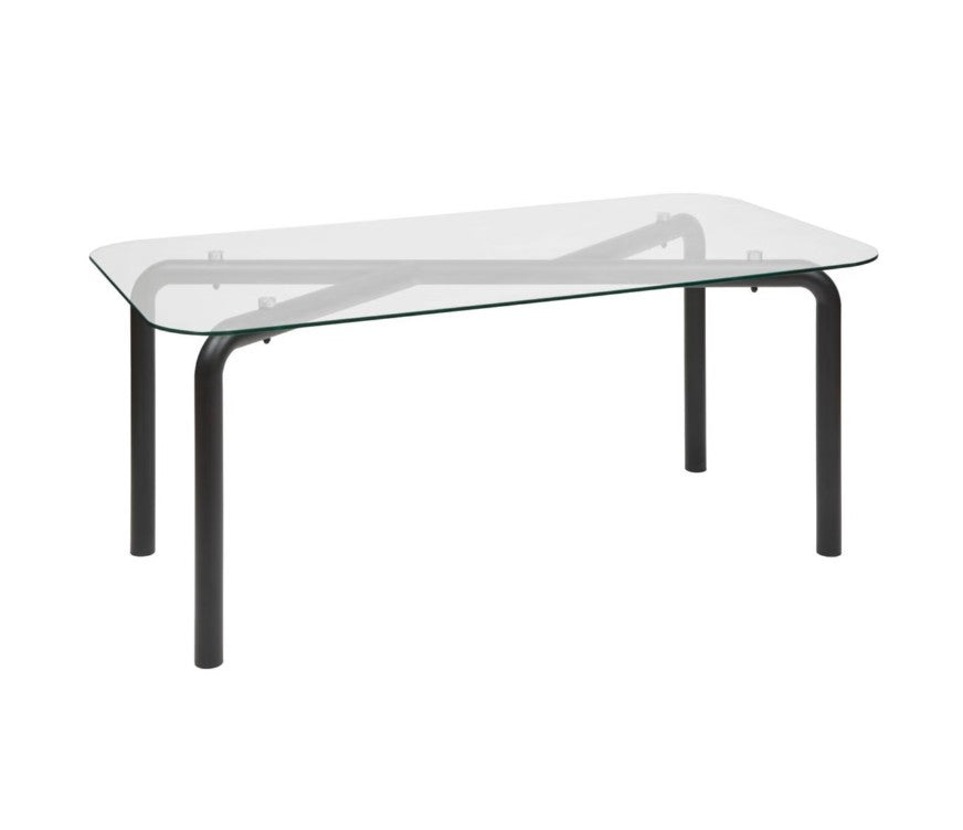 Table à manger transparente noire