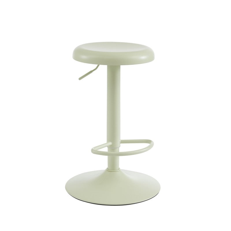 Tabouret de bar en métal vert amande mat réglable