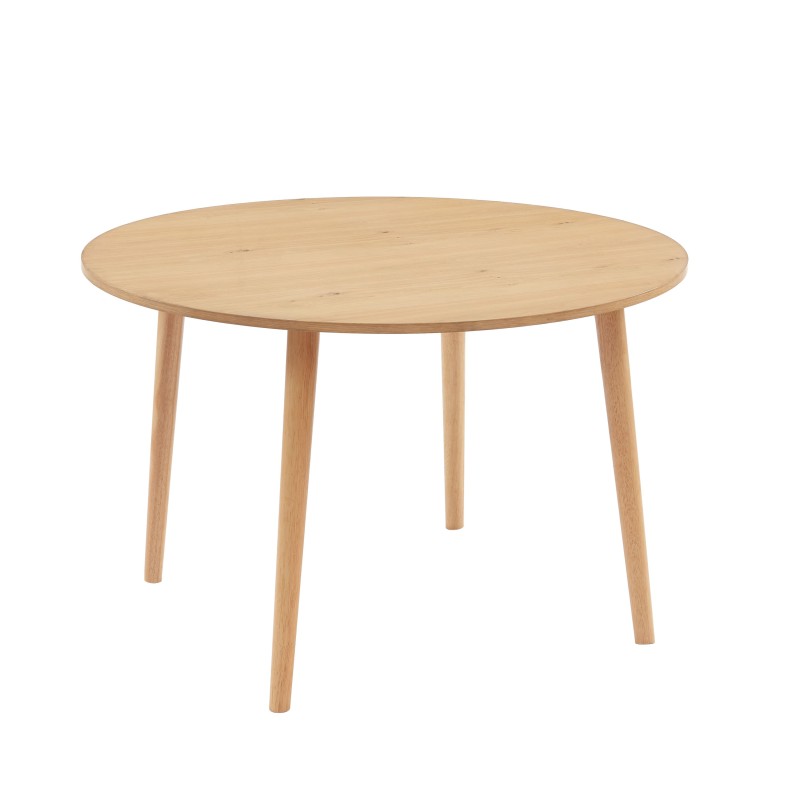 Table à manger ronde placage chêne